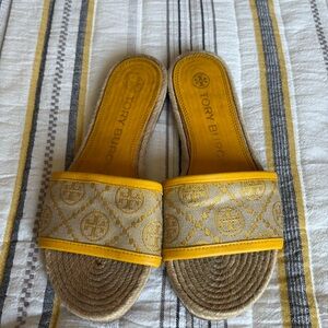 Tory Burch Yellow and Tan Sandals